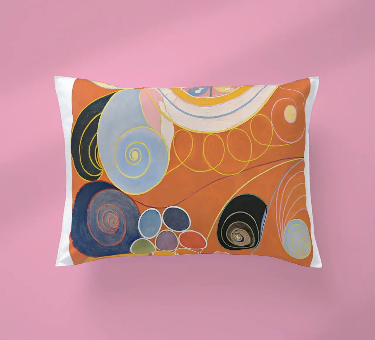 Hilma af Klint "Gioventù" Poster astratto a spirale arancione cuscino da homdeco
