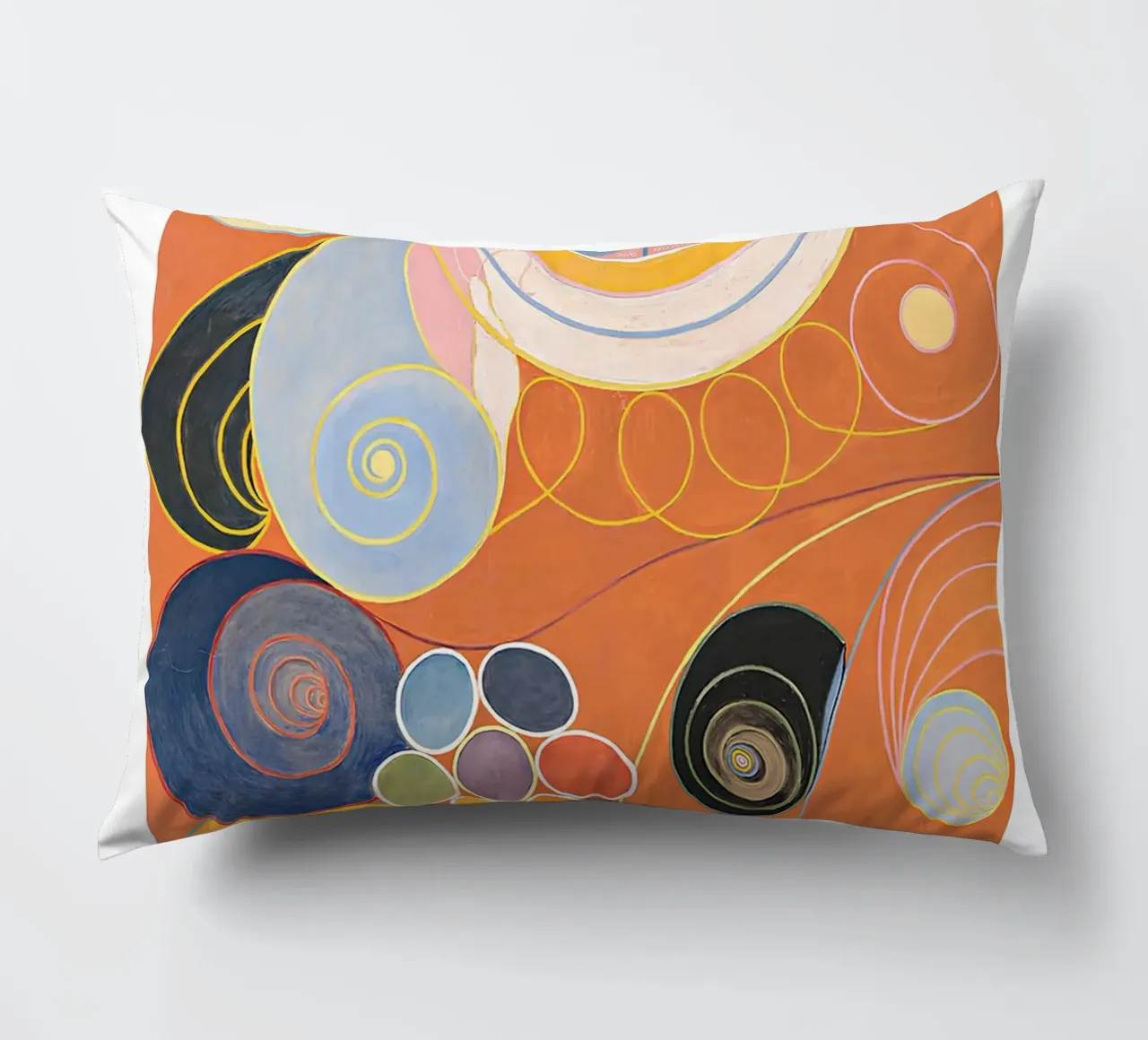Hilma af Klint "Gioventù" Poster astratto a spirale arancione cuscino da homdeco