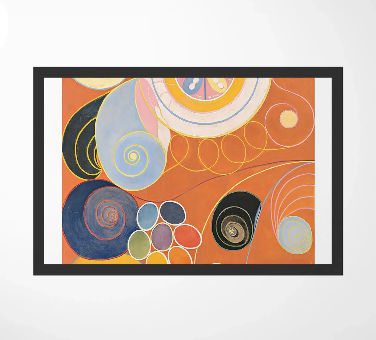 Hilma af Klint "Gioventù" Poster astratto a spirale arancione zerbino da homdeco