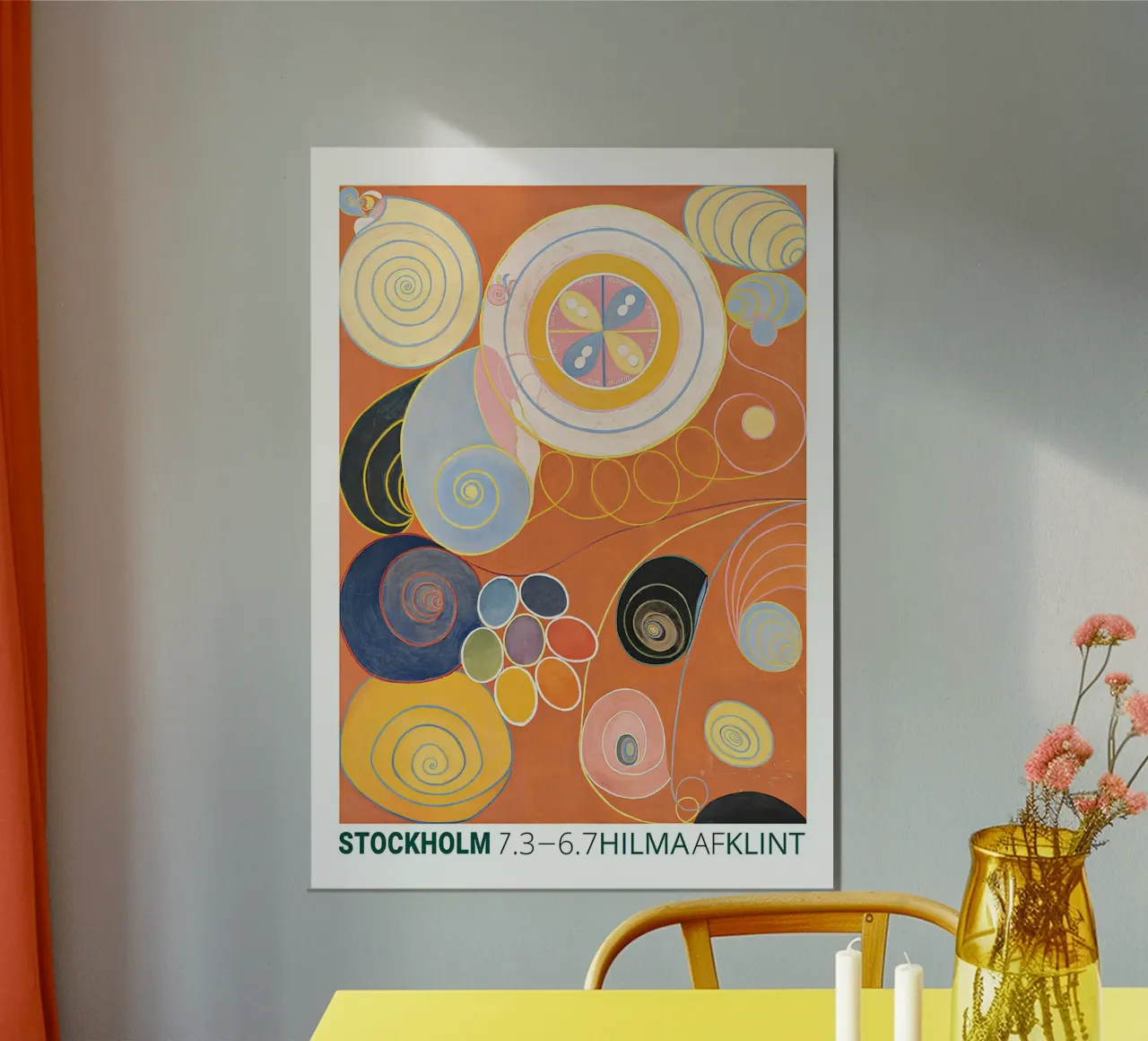 Hilma af Klint "Gioventù" Poster astratto a spirale arancione carta hahnemühle da homdeco