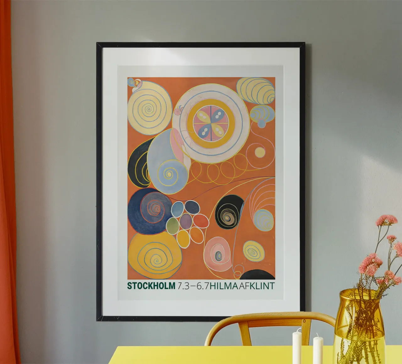 Hilma af Klint "Gioventù" Poster astratto a spirale arancione carta hahnemühle da homdeco
