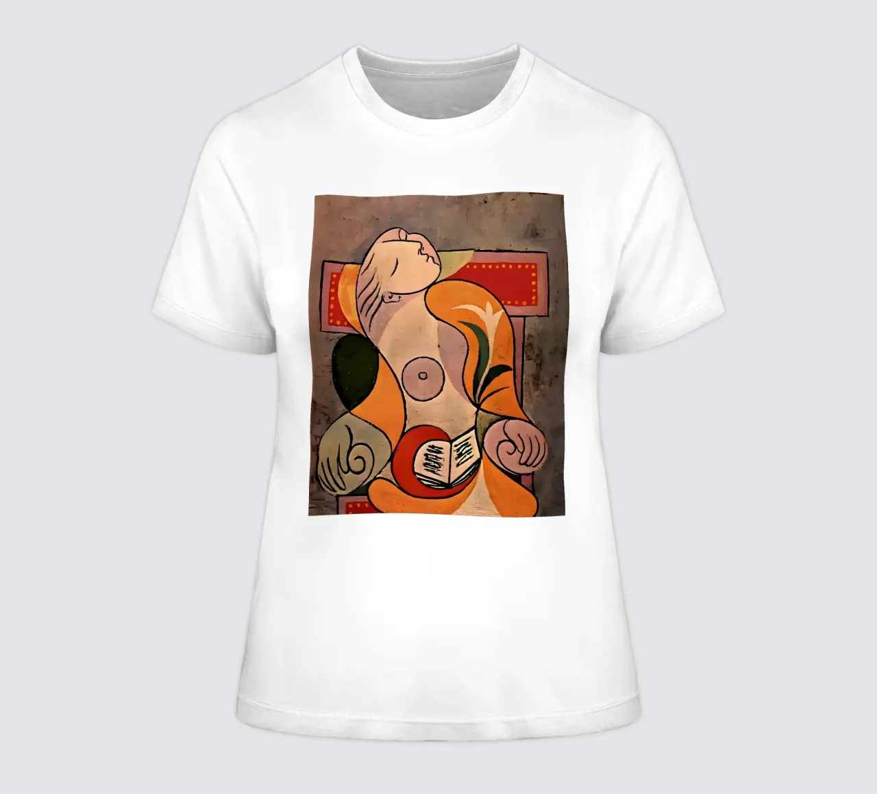 Picasso "Woman Reading" Cubist Masterpiece Print women's fitted t-shirt by homdeco