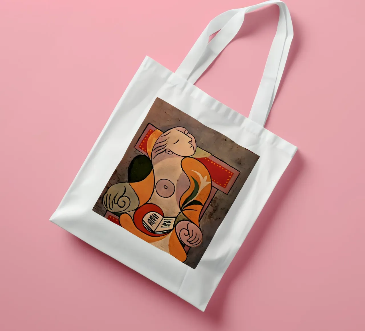 Picasso "Woman Reading" Cubist Masterpiece Print tote bag by homdeco