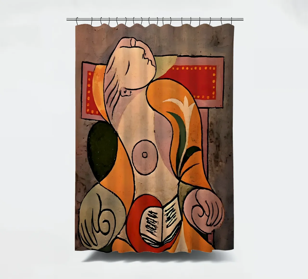 Picasso "Frau lesend" Kubistisches Meisterwerk Druck Duschvorhang von homdeco