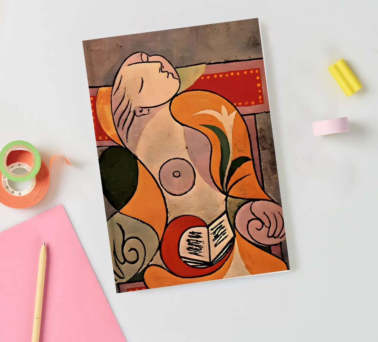 Picasso "Woman Reading" Cubist Masterpiece Print notebook by homdeco