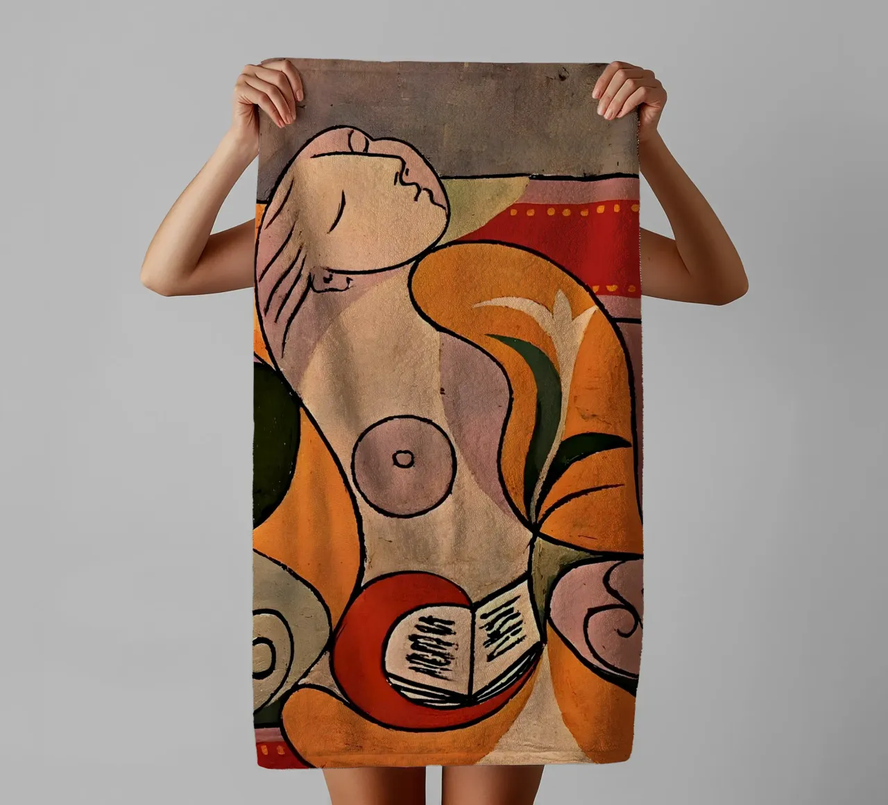 Picasso "Femme lisant", chef-d'oeuvre cubiste imprimé serviette de bain de homdeco