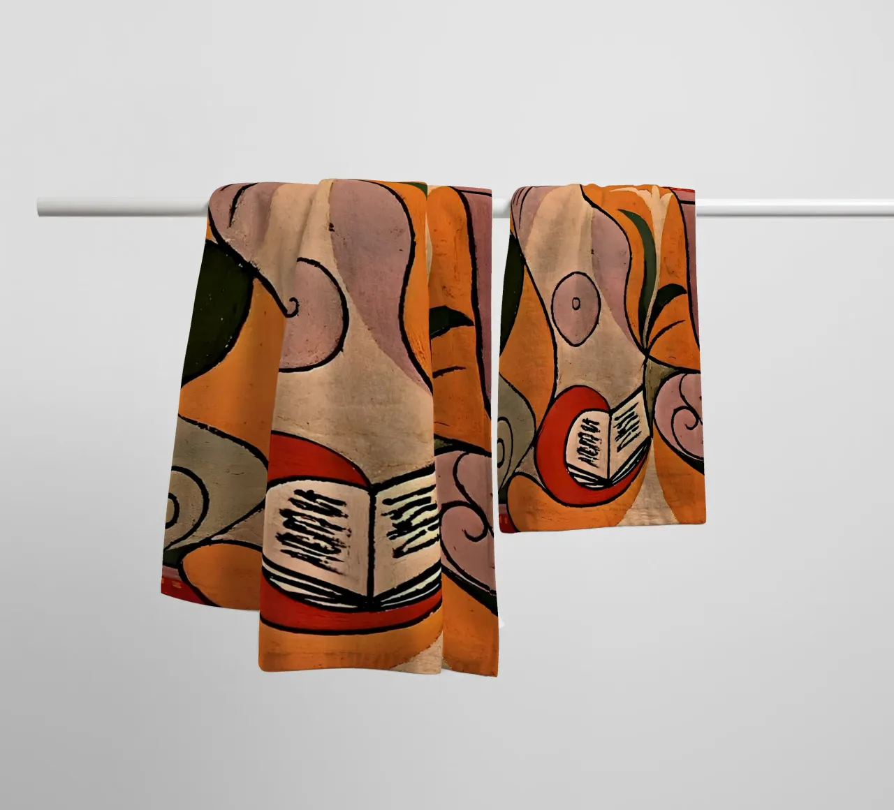 Picasso "Femme lisant", chef-d'oeuvre cubiste imprimé serviette de bain de homdeco