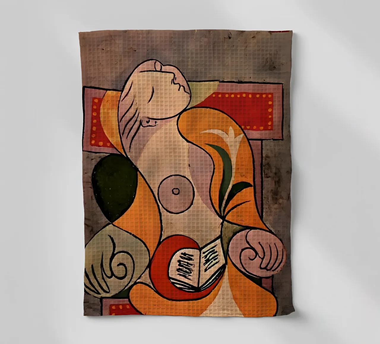Picasso "Femme lisant", chef-d'oeuvre cubiste imprimé torchon de homdeco