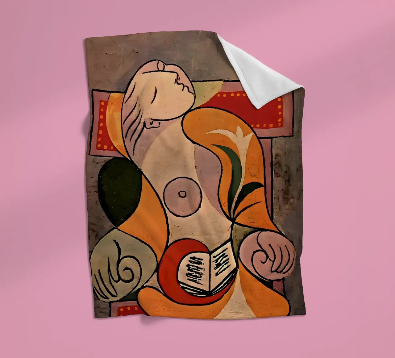 Picasso "Lezende vrouw" Kubistisch meesterwerk Print fleecedeken van homdeco