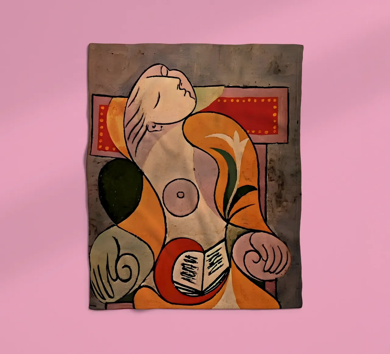 Picasso "Lezende vrouw" Kubistisch meesterwerk Print fleecedeken van homdeco