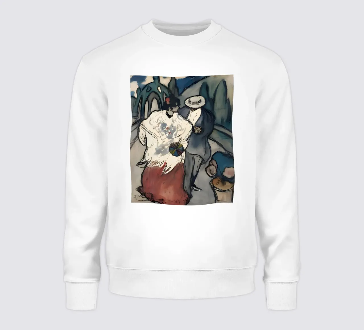 Picasso "Street Scene" Early Modern Sketch Print sudadera de homdeco