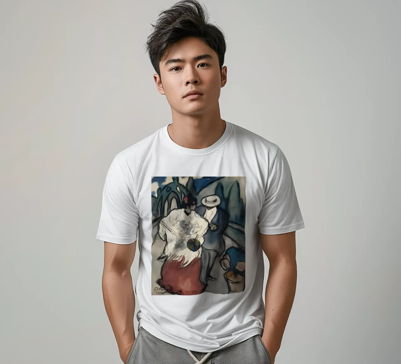 Picasso "Street Scene" Early Modern Sketch Print t-shirt by homdeco