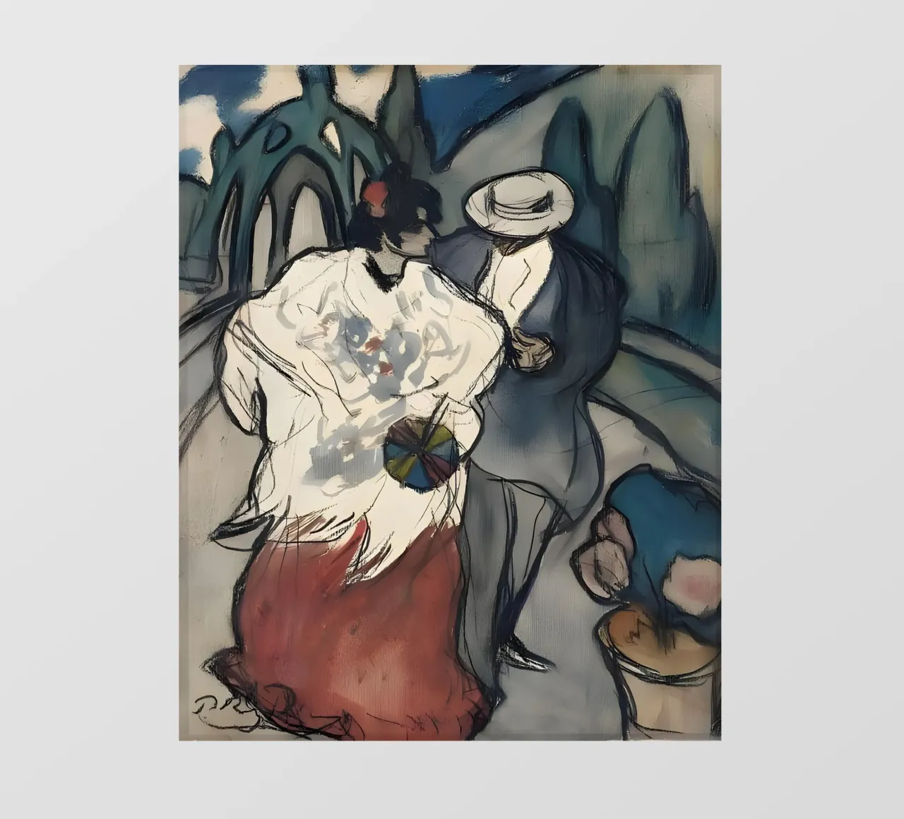 Picasso "Straßenszene" Frühmoderne Skizze Druck Fototapete von homdeco