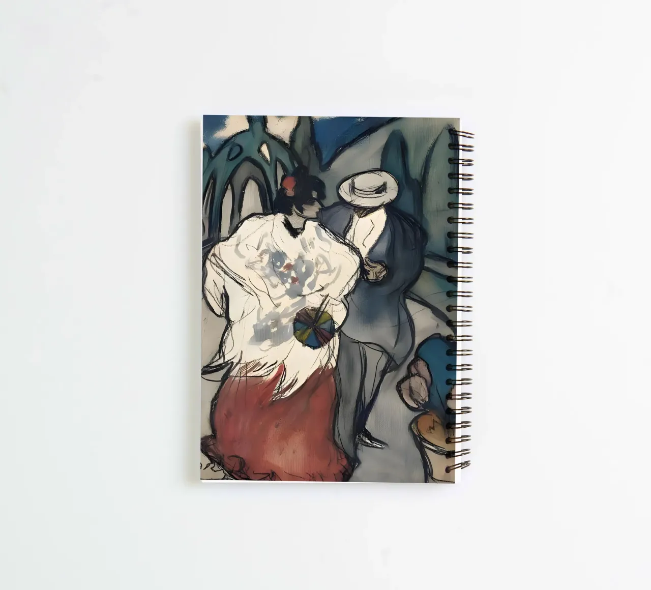 Picasso "Street Scene" Early Modern Sketch Print spiral notebook by homdeco