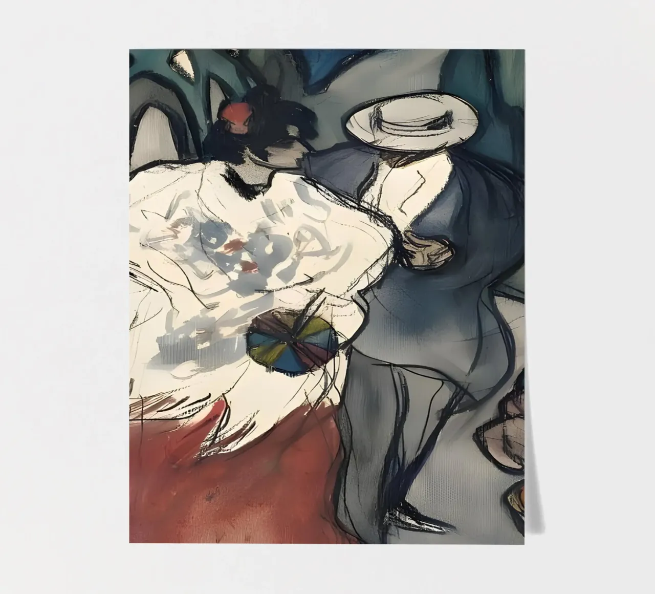 Picasso "Straßenszene" Frühmoderne Skizze Druck Stickerbogen von homdeco