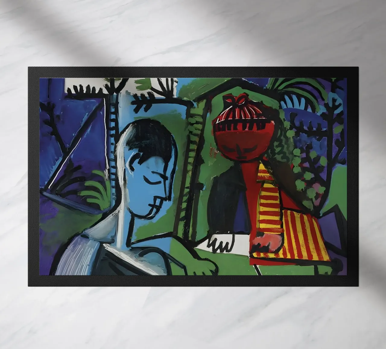 Picasso "Il pittore e la modella" Espressione cubista zerbino da homdeco