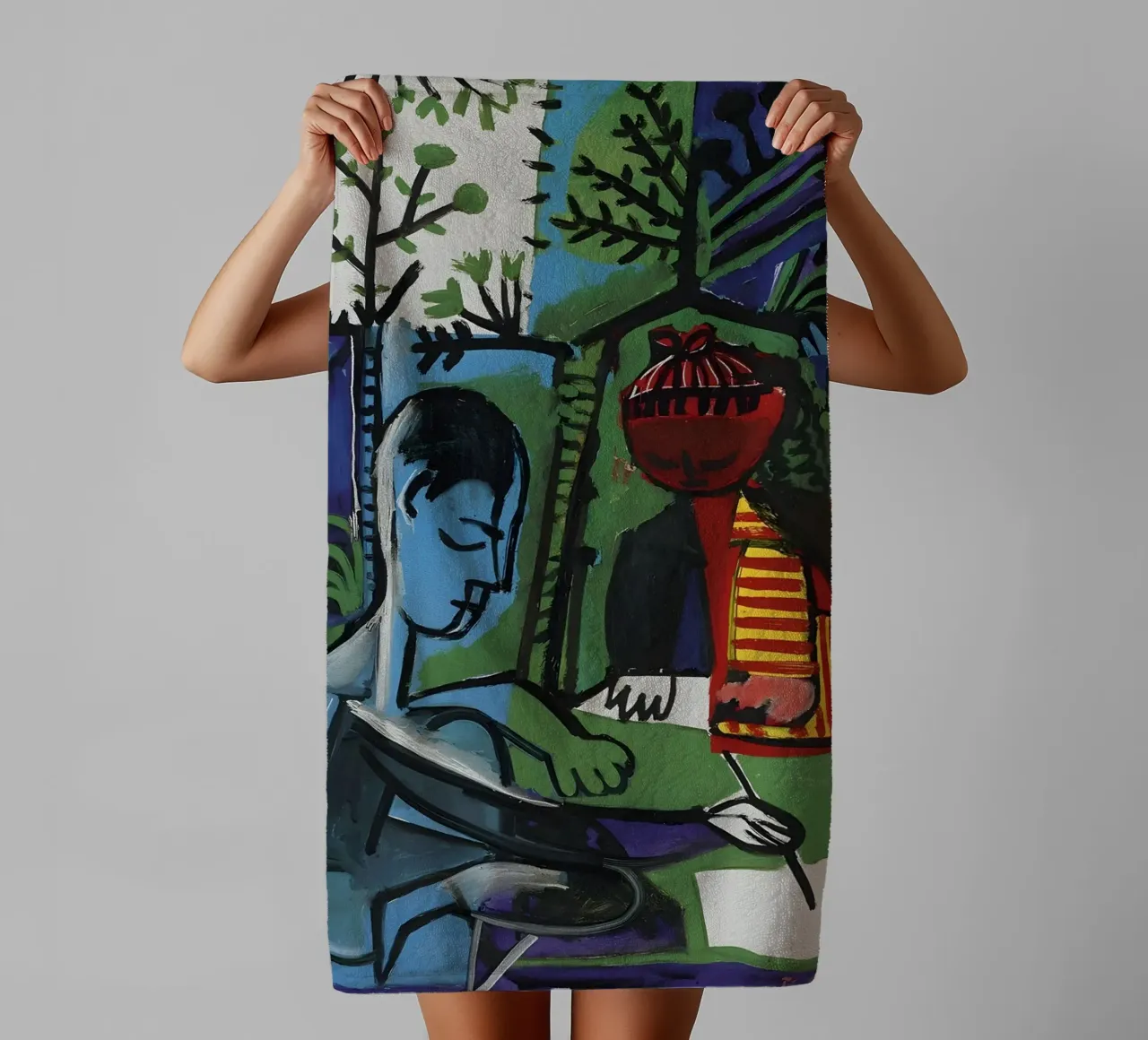 Picasso "The Painter & Model" Cubist Expression towel by homdeco