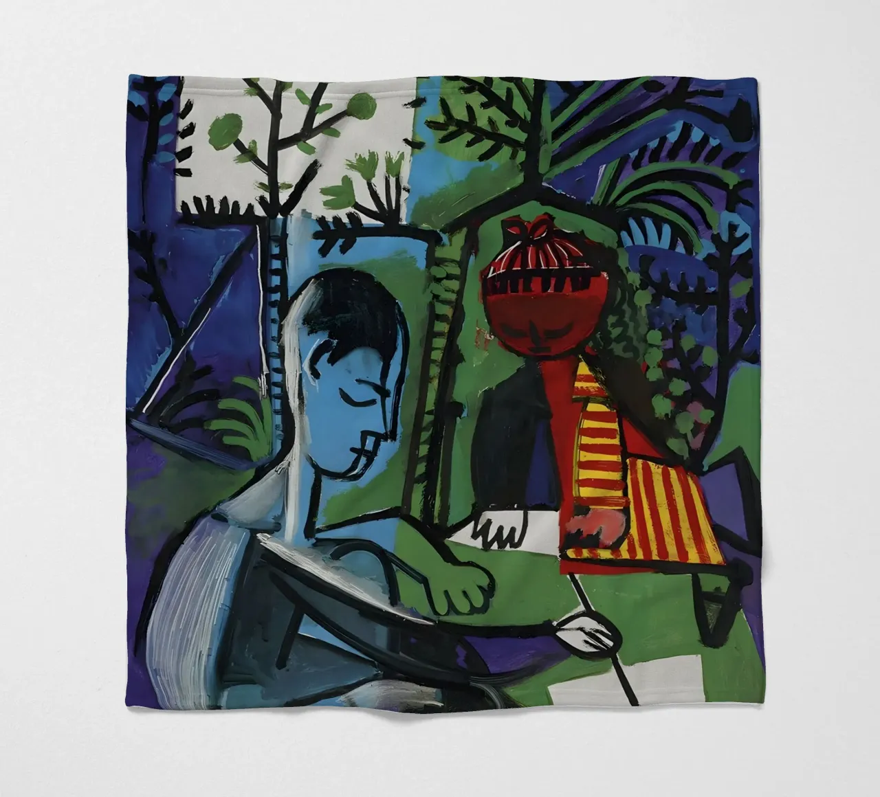 Picasso "Il pittore e la modella" Espressione cubista coperta in pile da homdeco