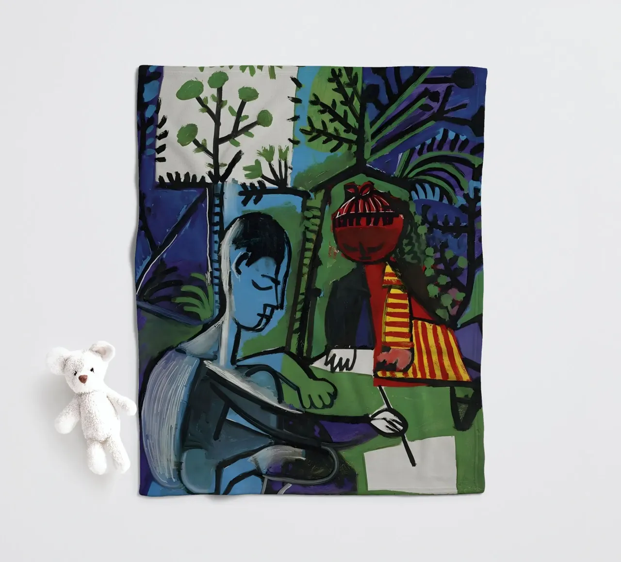 Picasso "Il pittore e la modella" Espressione cubista coperta in pile da homdeco