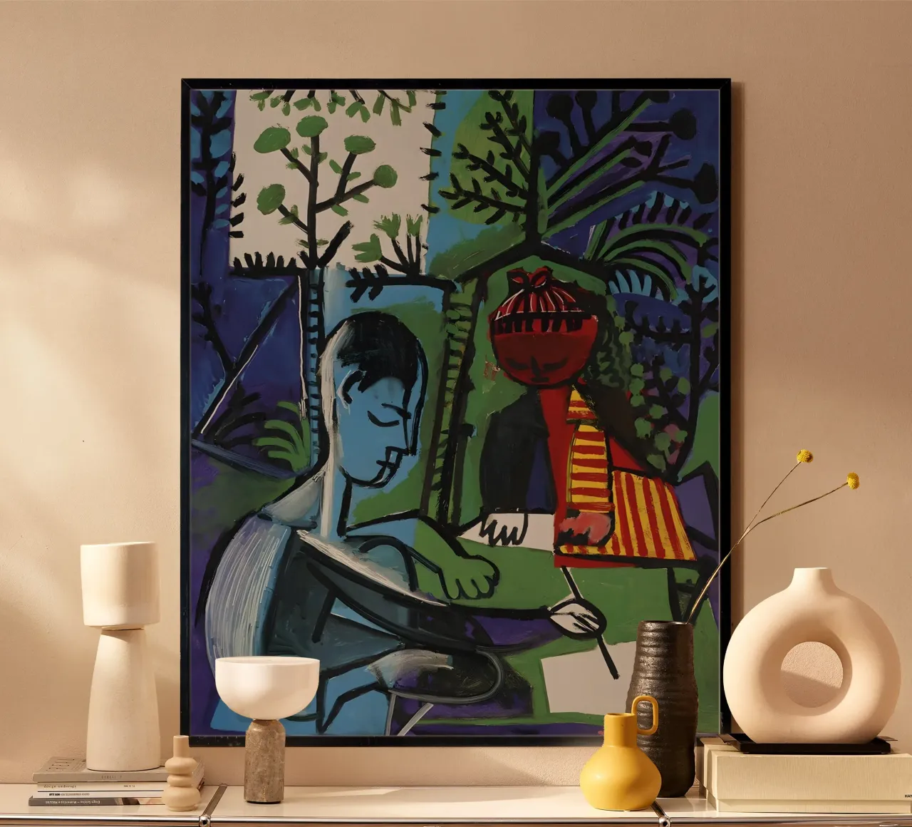 Picasso "Il pittore e la modella" Espressione cubista poster da homdeco
