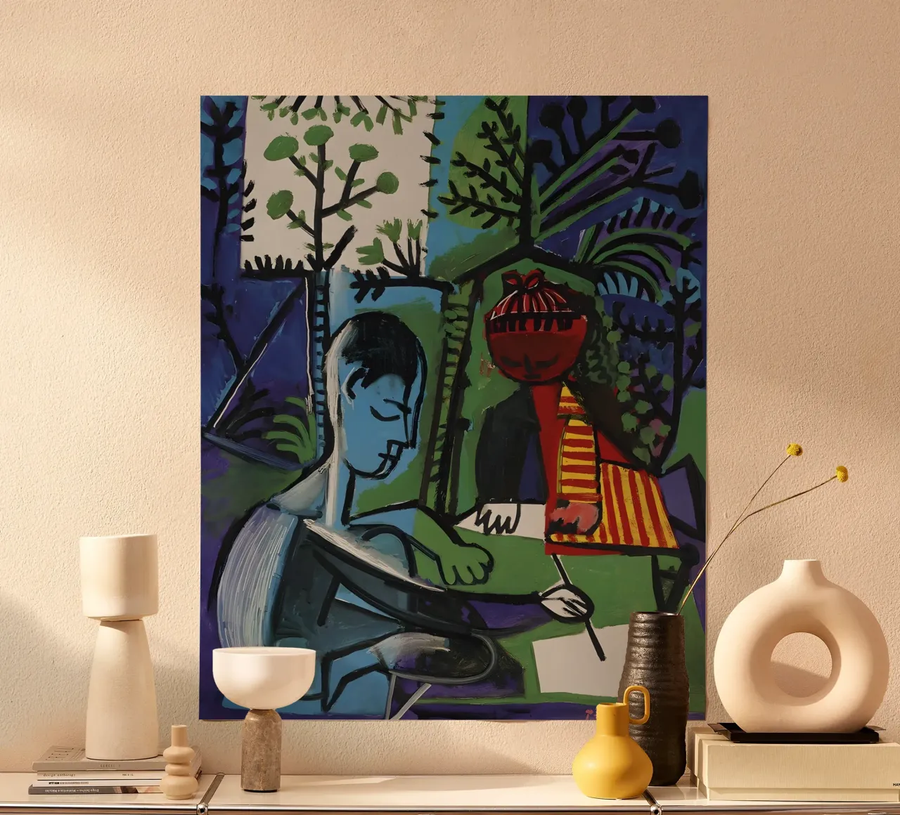 Picasso "Il pittore e la modella" Espressione cubista poster da homdeco