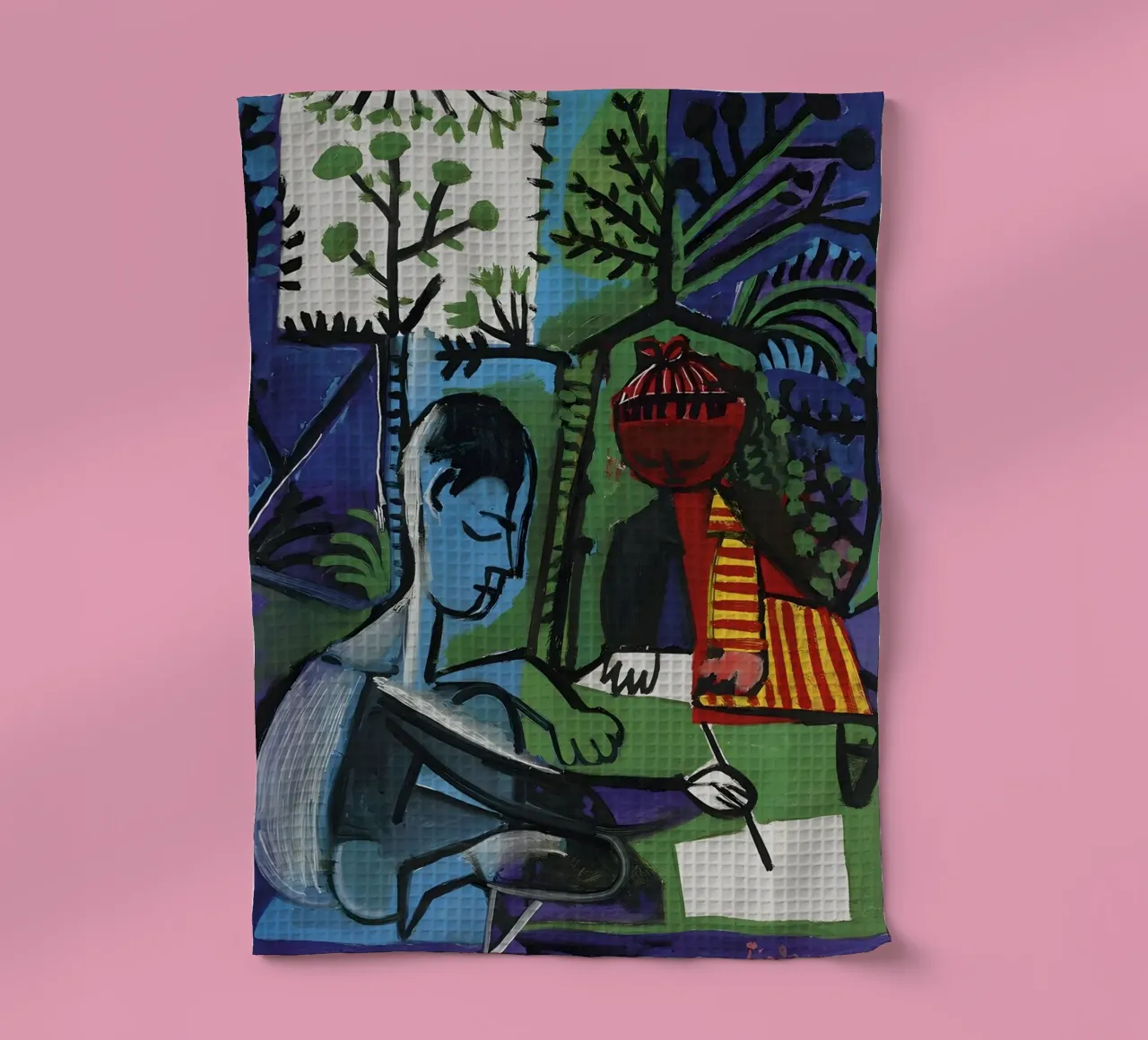 Picasso "Il pittore e la modella" Espressione cubista canovaccio da cucina da homdeco
