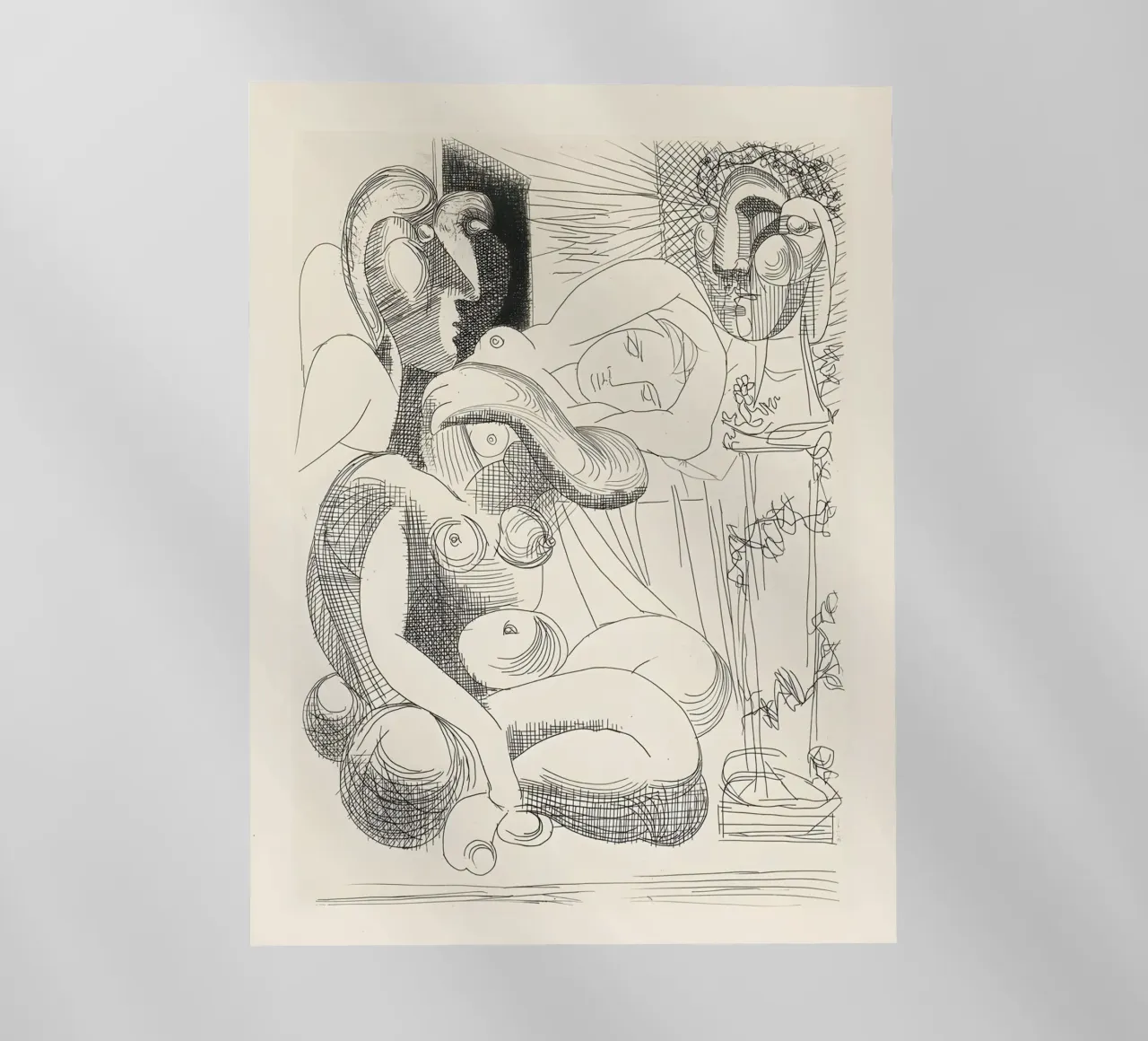 Picasso "Études de figures" Surrealist Line Art Print film rétro-éclairé de homdeco