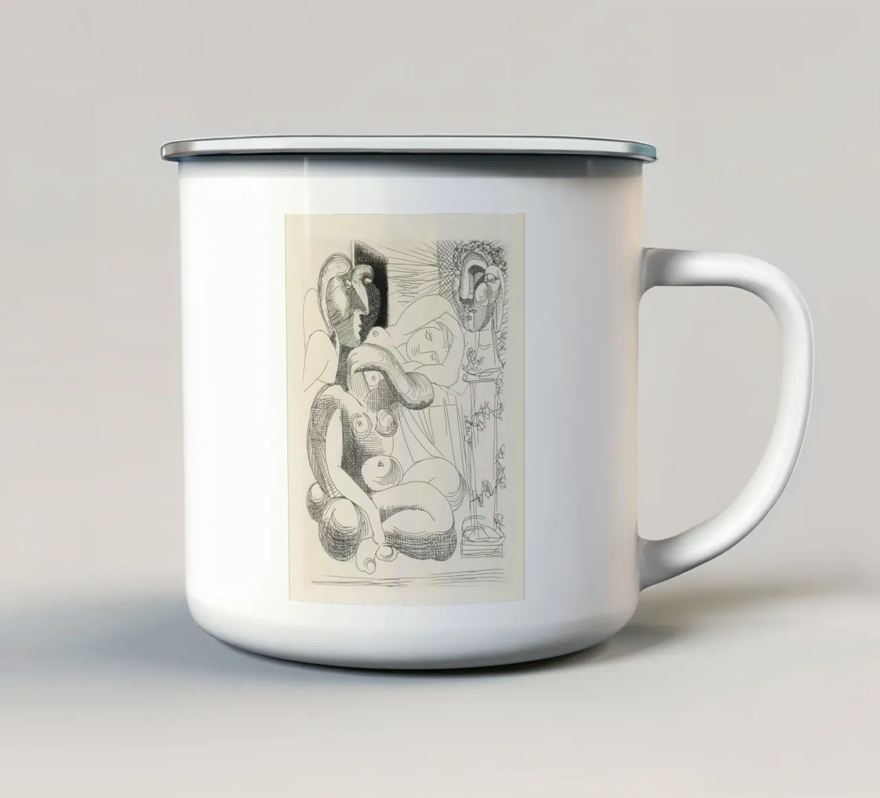 Picasso "Studi di figure" Stampa su carta surrealista tazza in smalto da homdeco