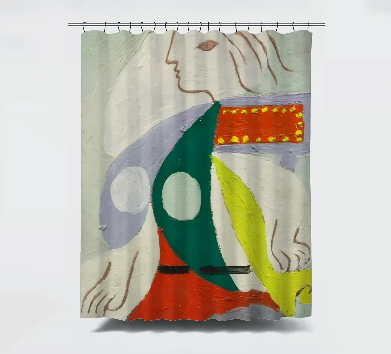 Picasso "Figure in Profile" Modernist Abstract Print shower curtain by homdeco