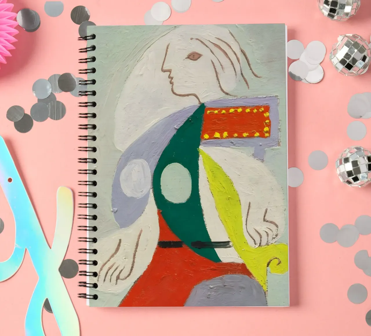 Picasso "Figure in Profile" Modernist Abstract Print spiral notebook by homdeco