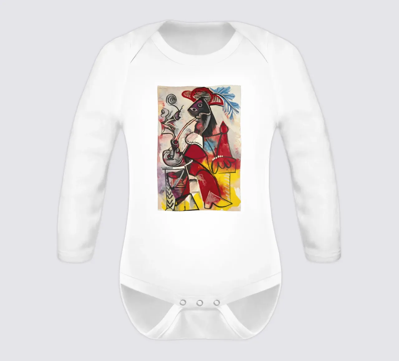 Picasso "Rauchende Figur" Dynamisches abstraktes Meisterwerk Langarm Babybody von homdeco