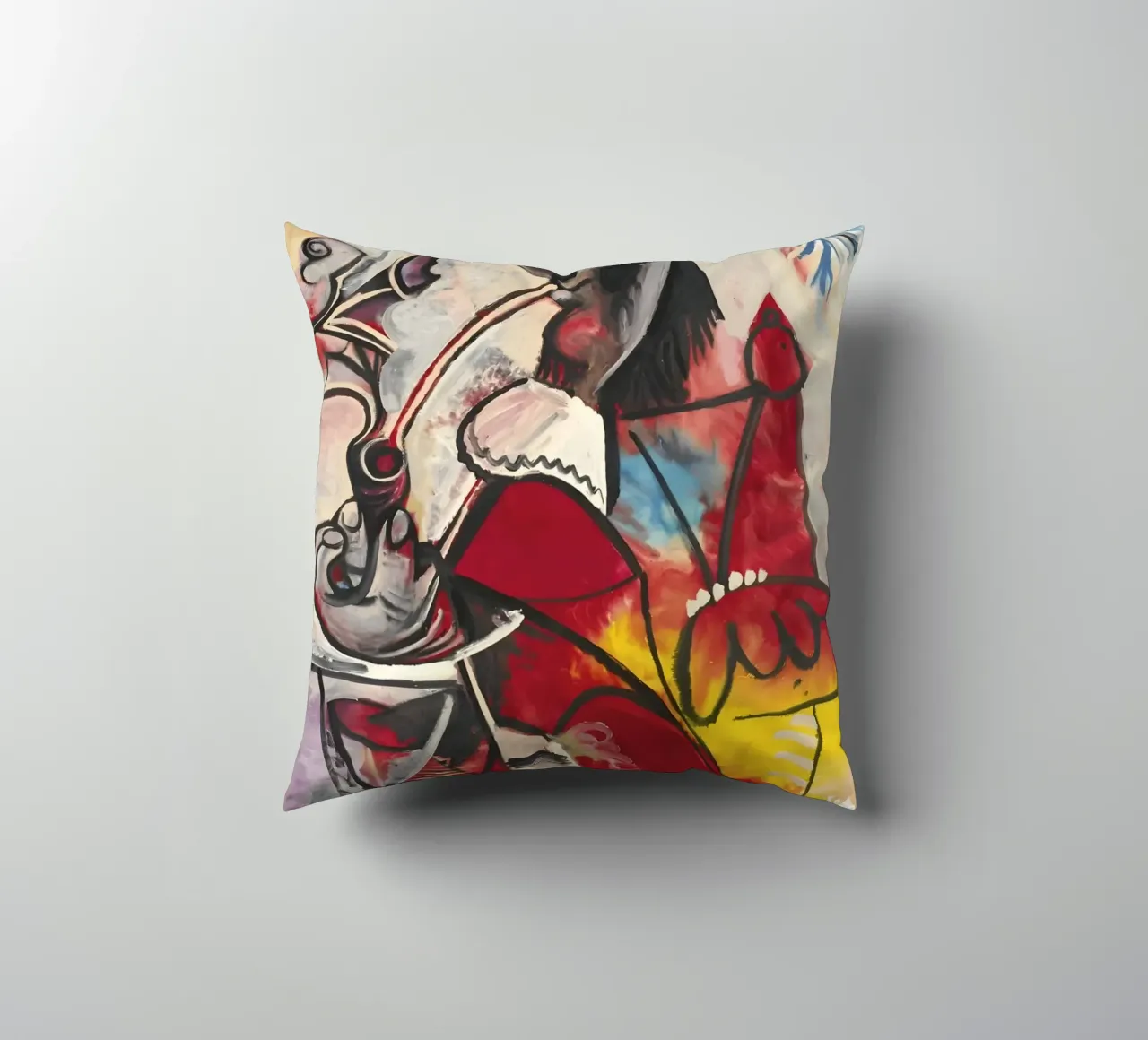 Picasso "Smoking Figure" Chef-d'oeuvre abstrait dynamique coussin de homdeco