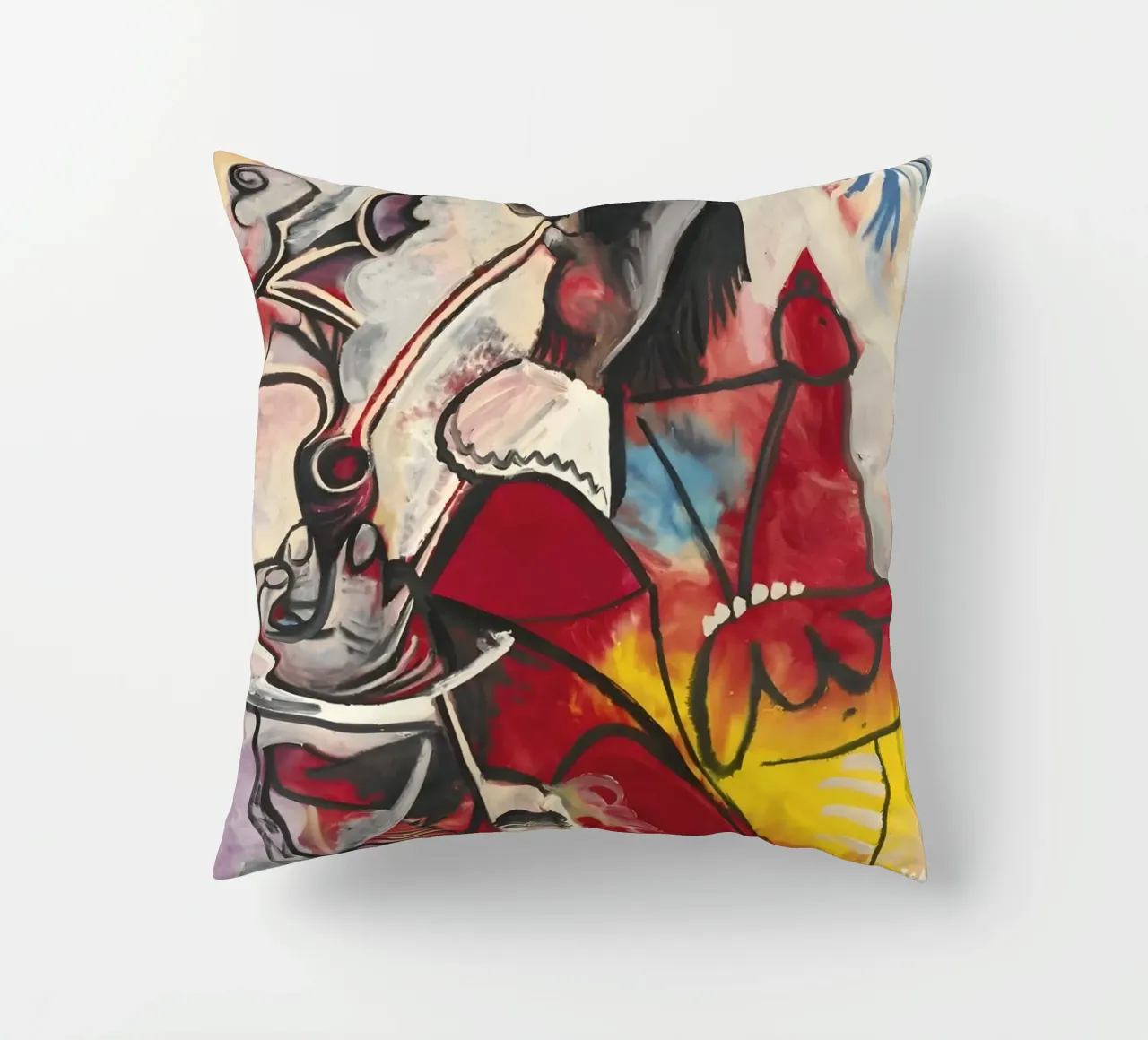 Picasso "Smoking Figure" Chef-d'oeuvre abstrait dynamique coussin de homdeco