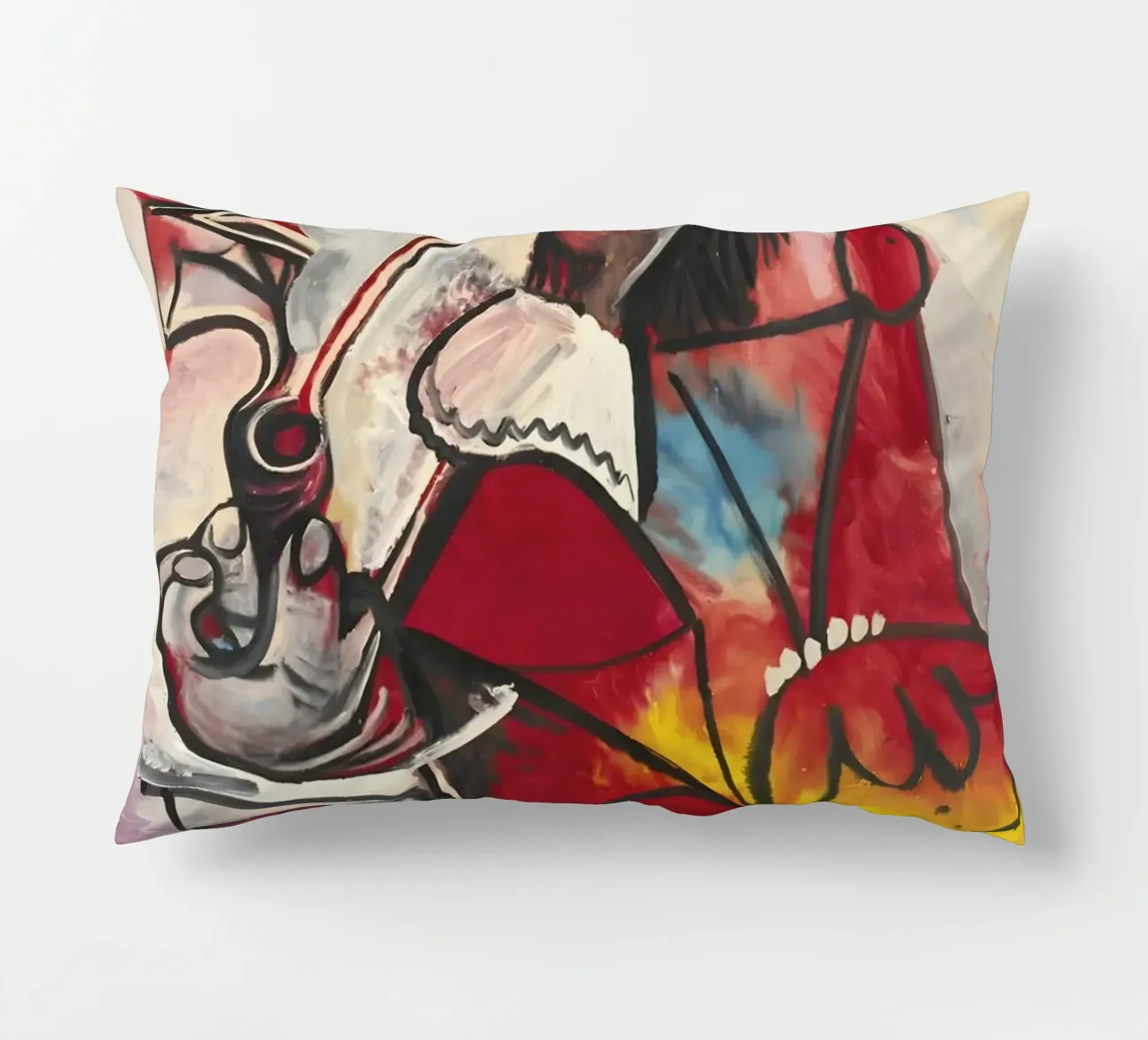 Picasso "Smoking Figure" Chef-d'oeuvre abstrait dynamique coussin de homdeco