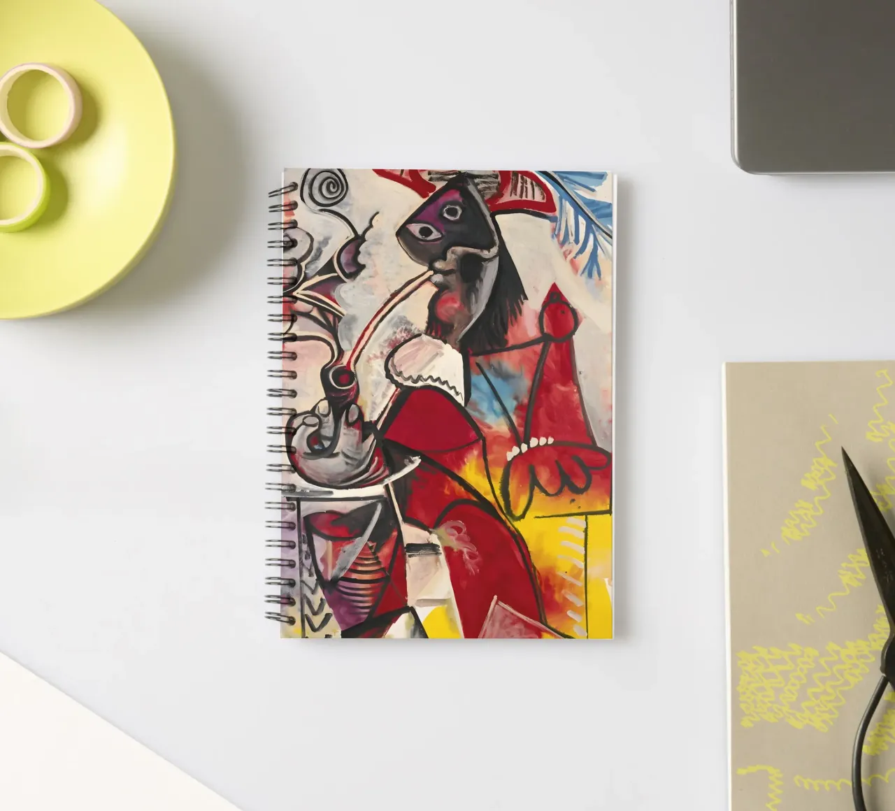 Picasso "Smoking Figure" Dynamic Abstract Masterpiece spiral notebook by homdeco