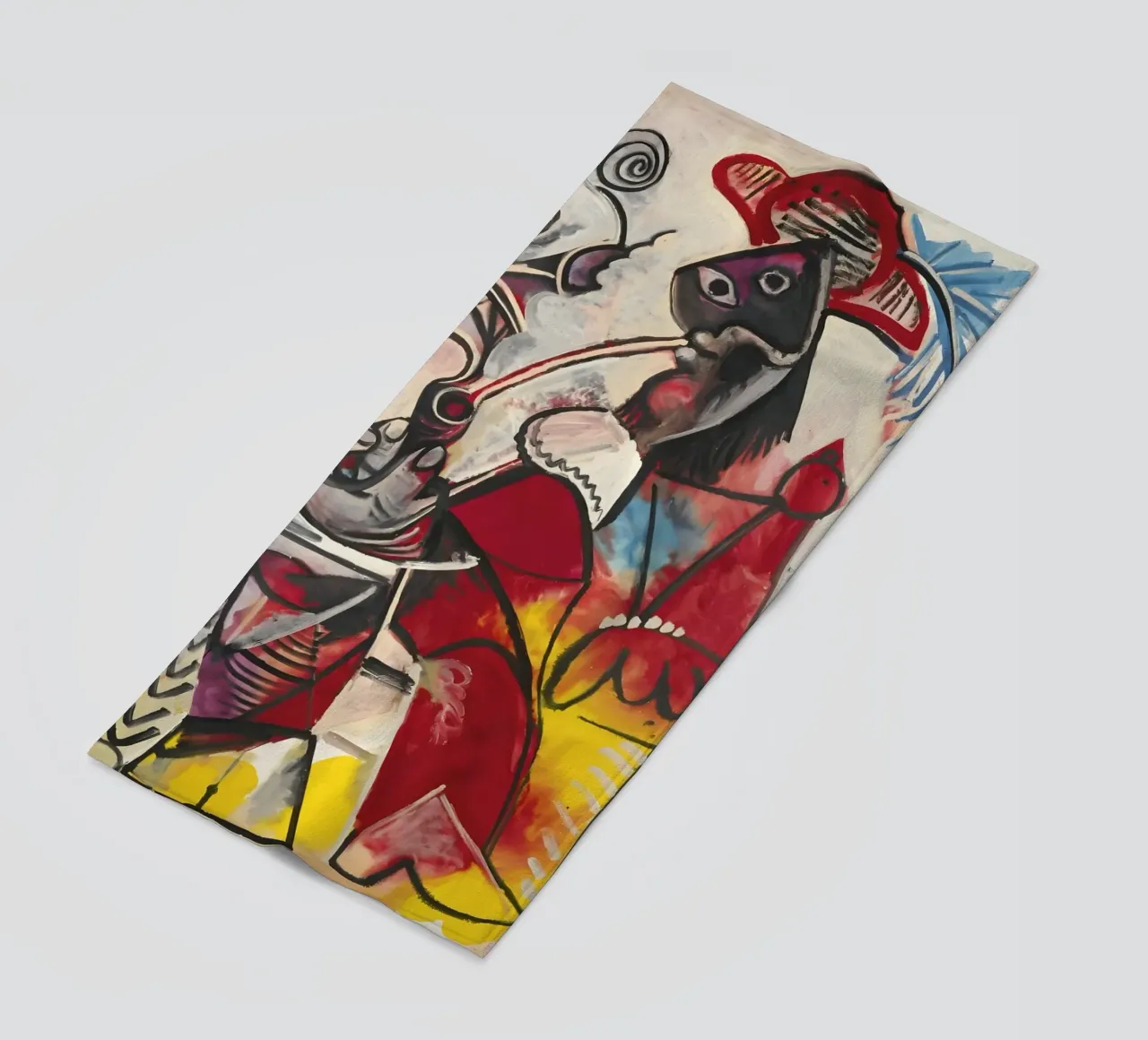 Picasso "Smoking Figure" Dynamic Abstract Masterpiece beach towel by homdeco