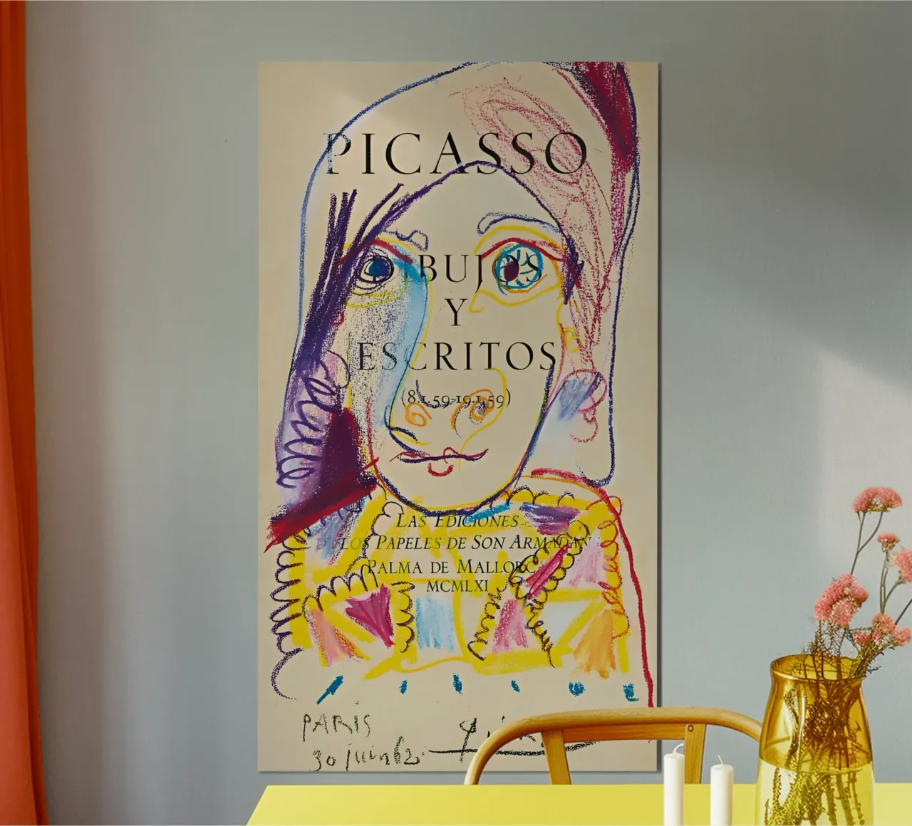 Picasso "Drawings and Writings" Expressive Portrait Print poster by homdeco