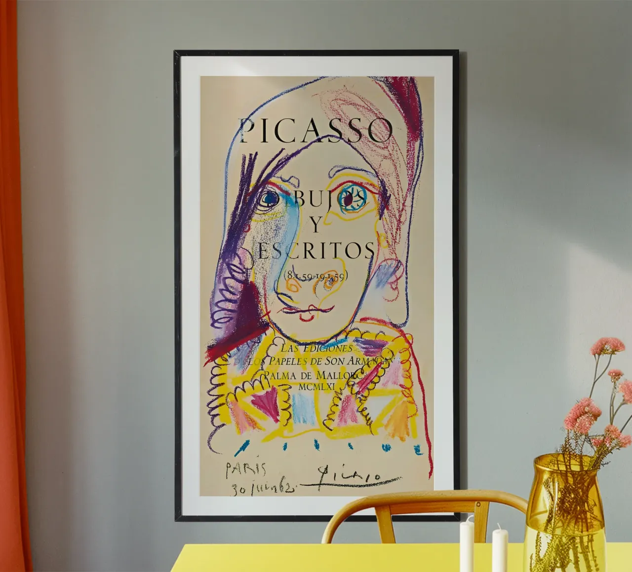 Picasso "Drawings and Writings" Expressive Portrait Print poster by homdeco