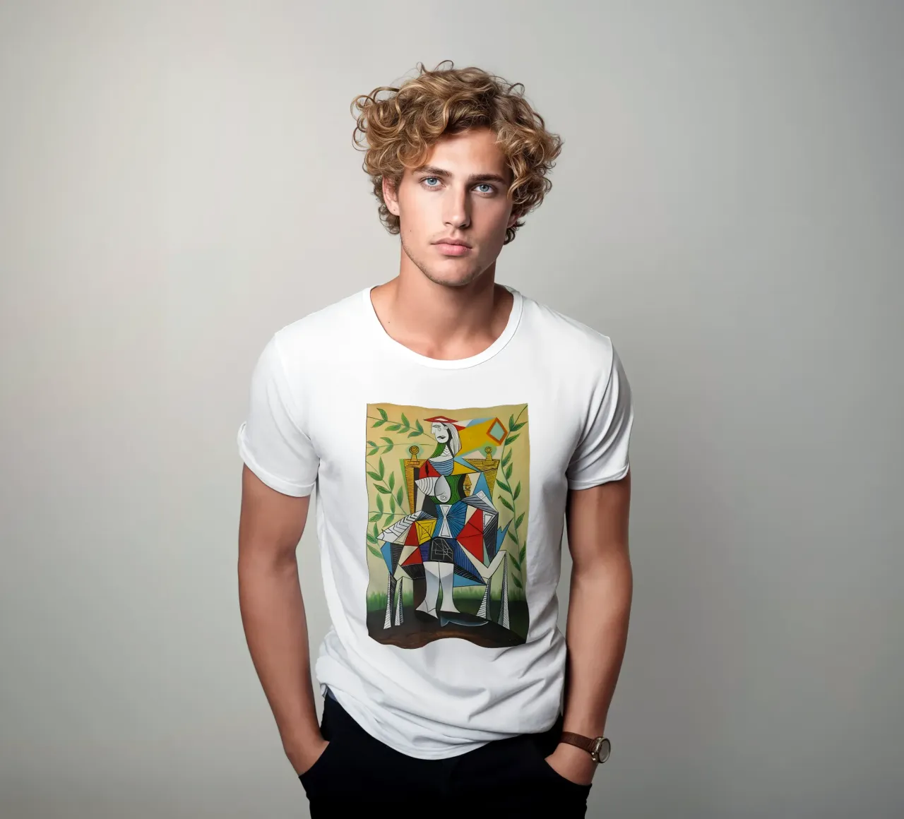 Picasso "Frau im Sessel" Kubistisches Meisterwerk T-Shirt von homdeco