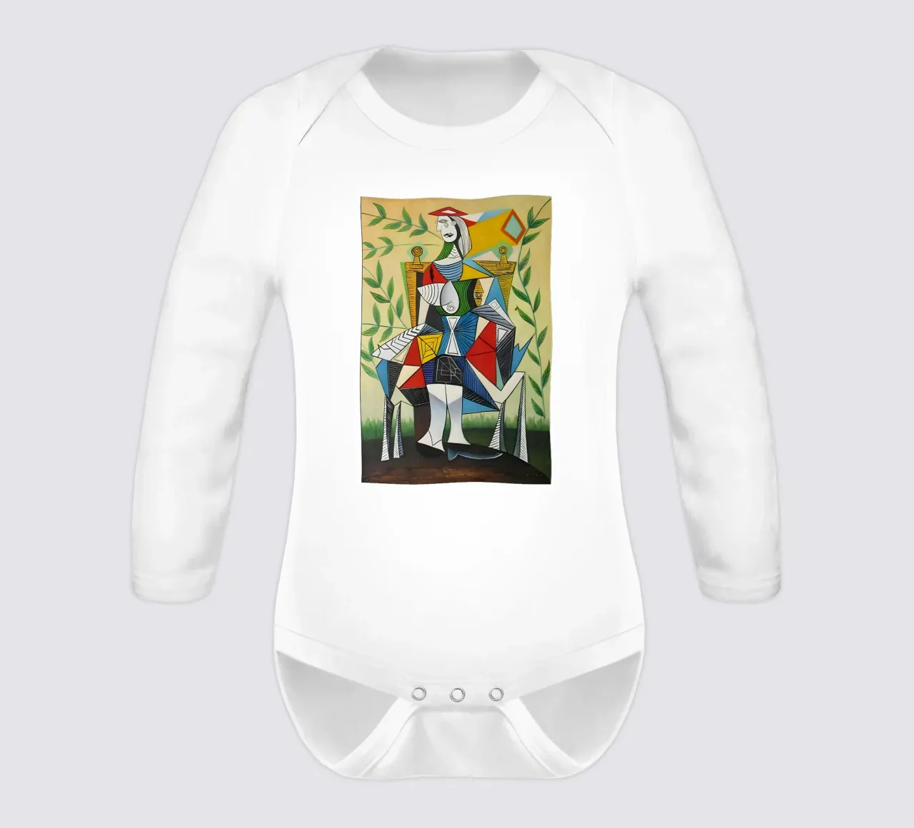Picasso "Frau im Sessel" Kubistisches Meisterwerk Langarm Babybody von homdeco