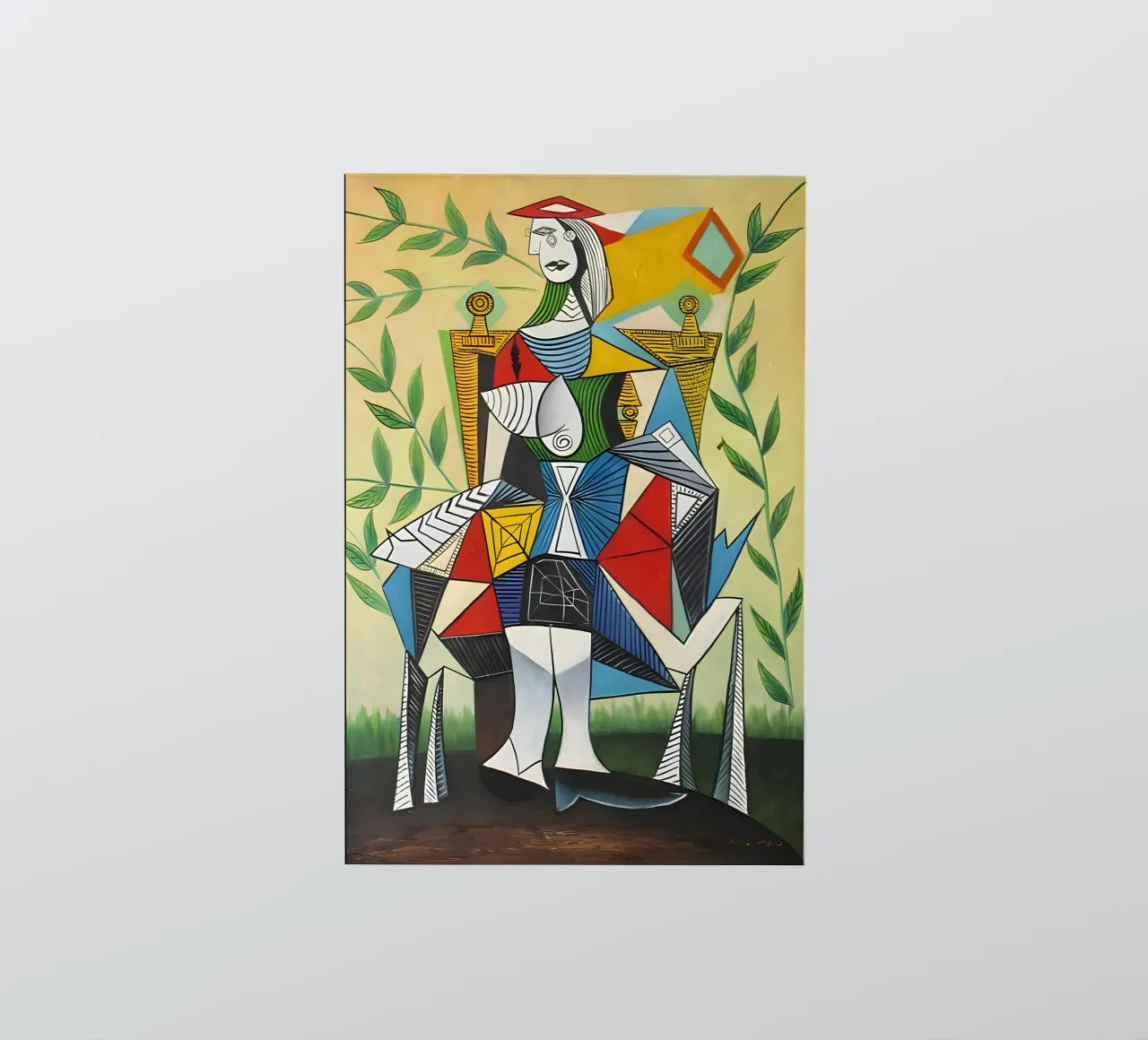 Picasso "Woman in Armchair" Cubist Masterpiece sticker by homdeco