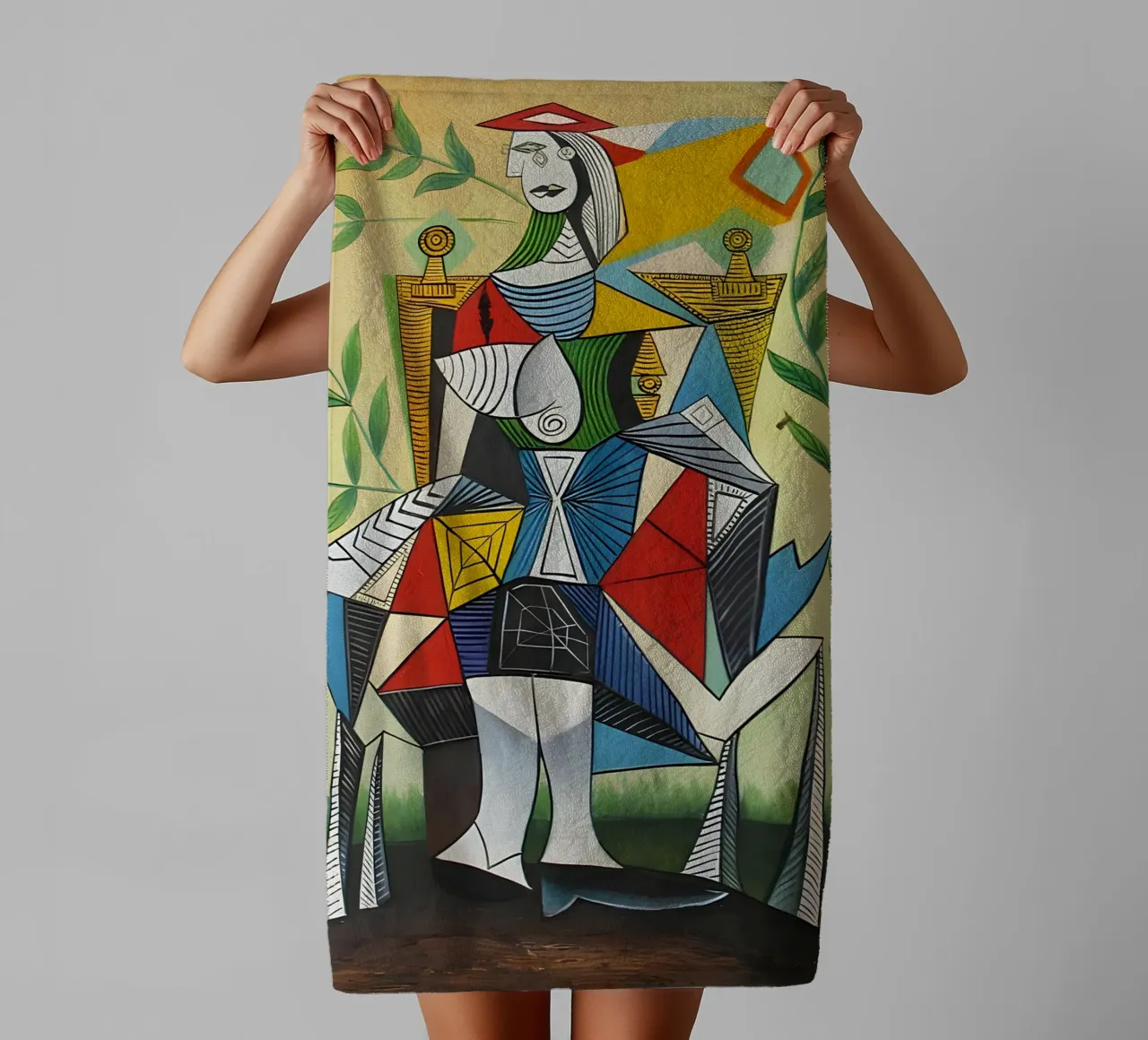 Picasso "Donna in poltrona", capolavoro cubista asciugamano da bagno da homdeco