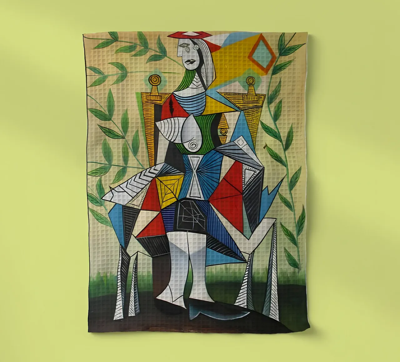 Picasso "Femme au fauteuil" Chef-d'oeuvre cubiste torchon de homdeco