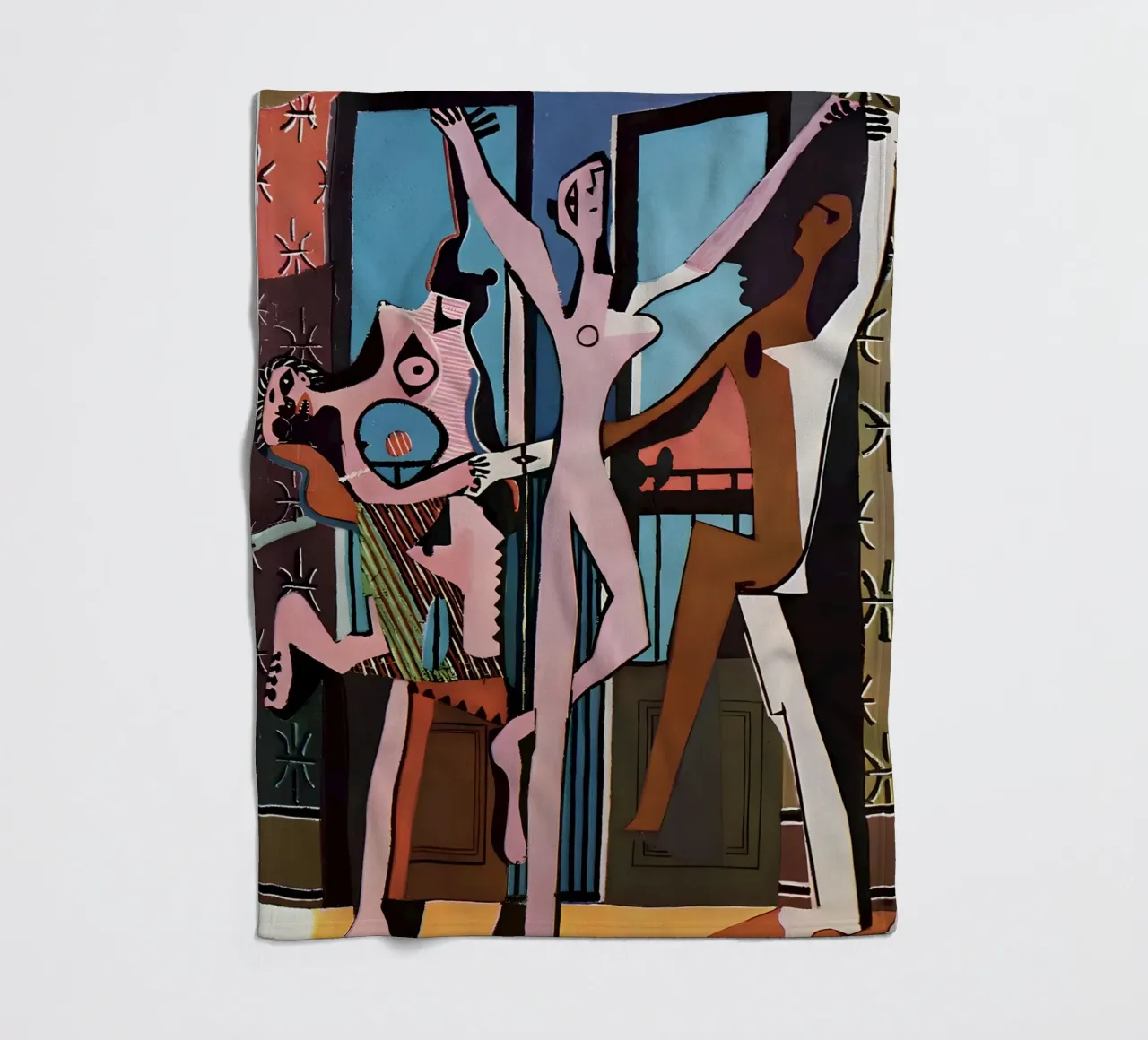 Picasso "The Dance" Cubist Joy Abstract fleece blanket by homdeco
