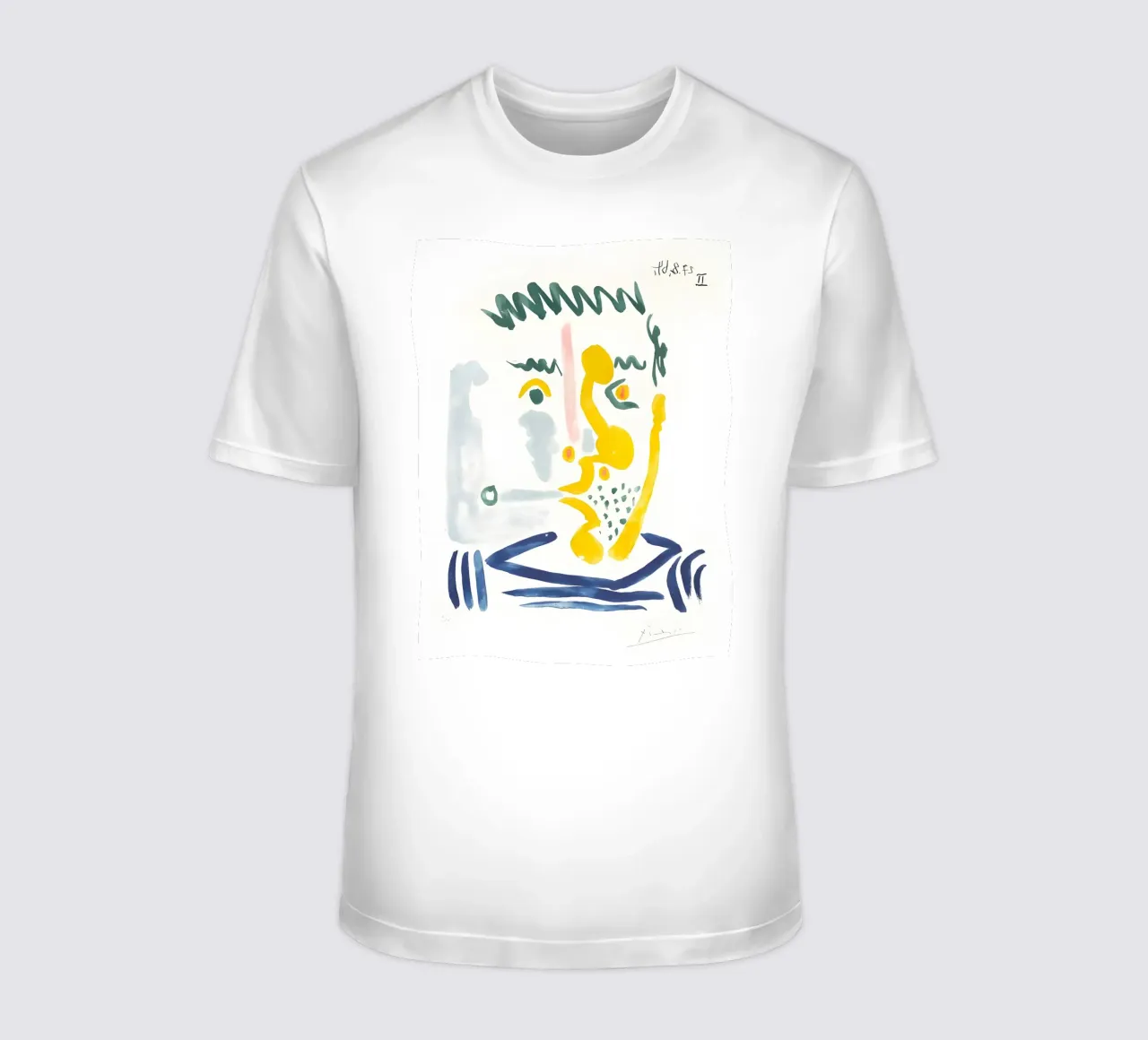 Picasso "Abstract Portrait" Expressive Watercolor Print t-shirt by homdeco
