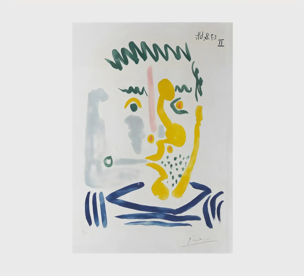 Picasso "Abstract Portrait" Expressive Watercolor Print notebook by homdeco