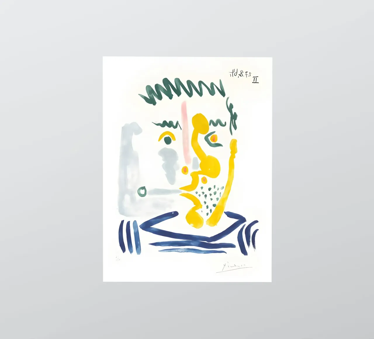 Picasso "Abstract Portrait" Expressive Watercolor Print sticker by homdeco