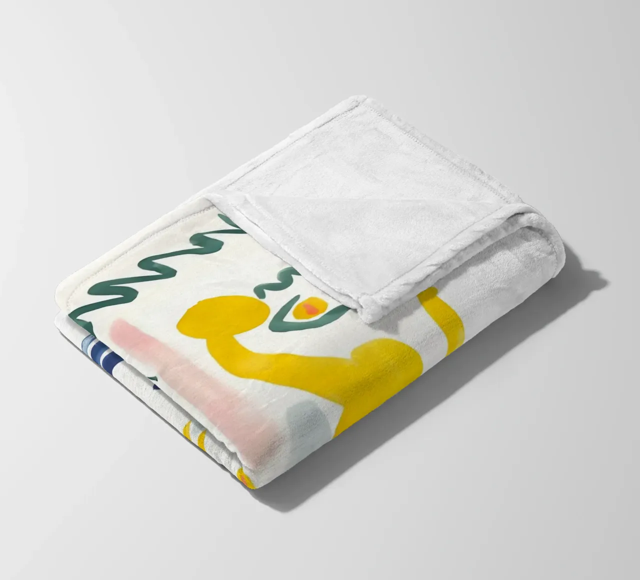 Picasso "Abstract Portrait" Expressive Watercolor Print fleece blanket by homdeco