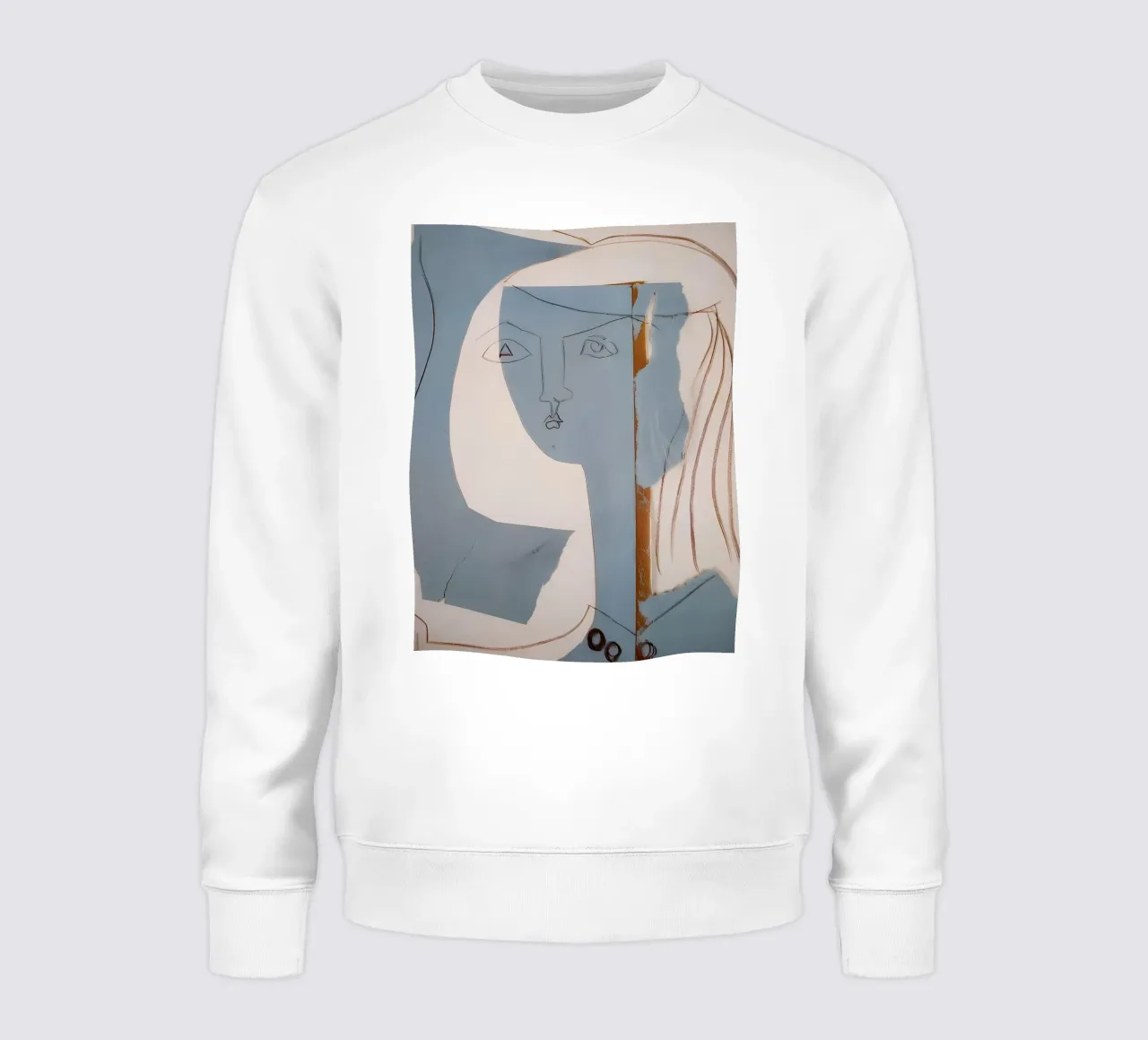 Picasso "Testa di donna" Ritratto cubista su linea felpa da homdeco
