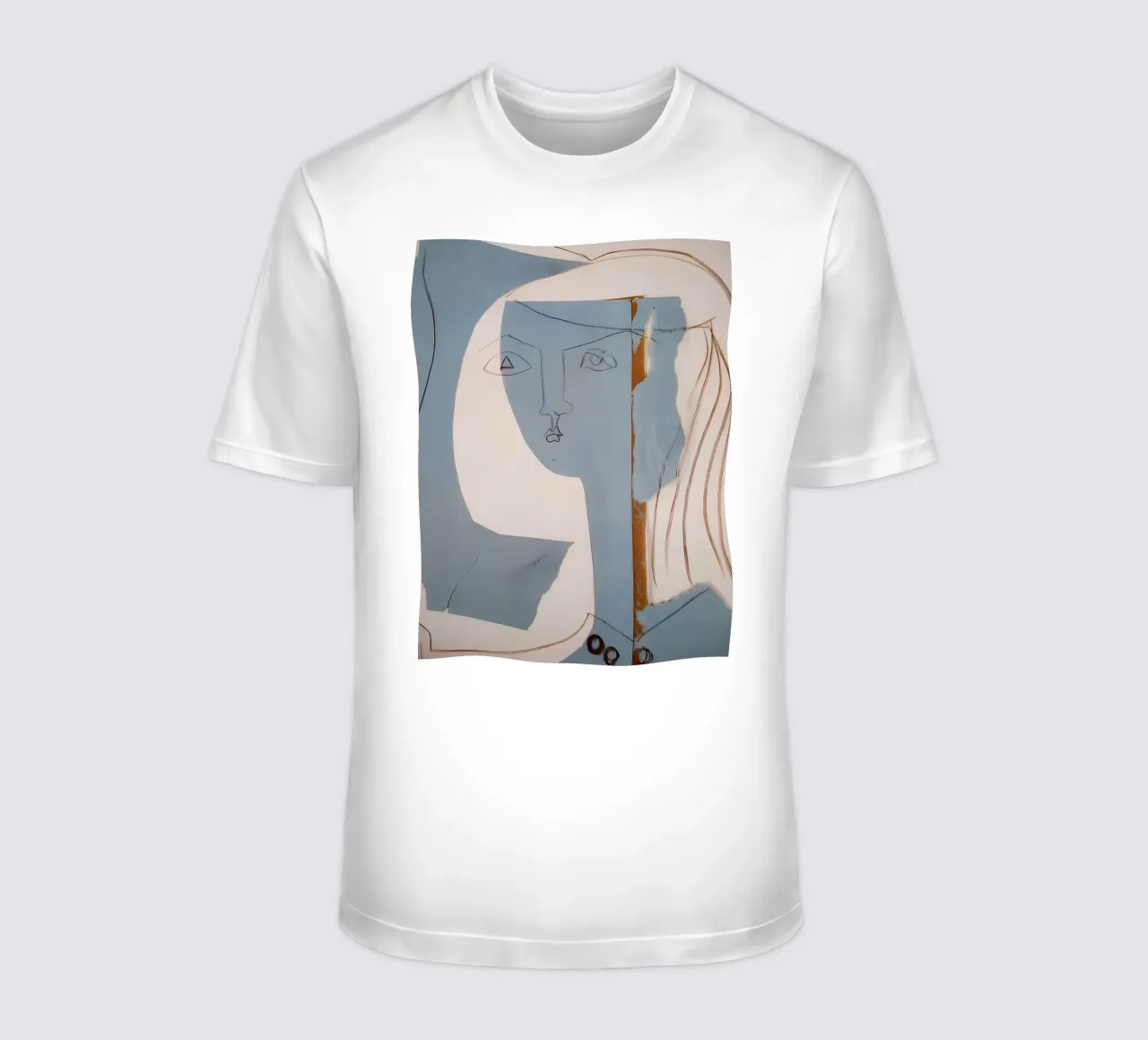 Picasso "Testa di donna" Ritratto cubista su linea t-shirt da homdeco